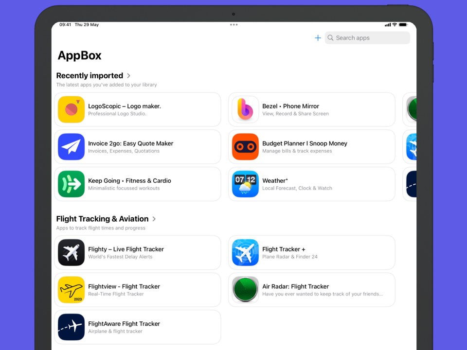 Organise apps into collections